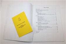 Seven (7) Masters Tournament Handbooks - Each with Safety Emergency Reporting Security Cards