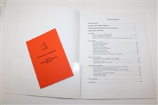 Seven (7) Masters Tournament Handbooks - Each with Safety Emergency Reporting Security Cards