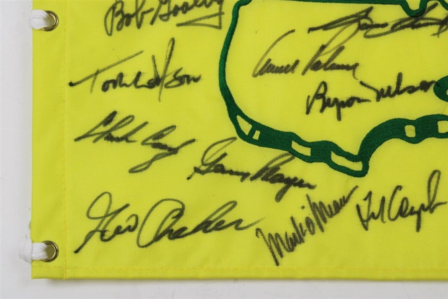 Tiger, Jack, Seve, Palmer, Nelson & 24 others Signed 2000 Masters Embroidered Flag JSA ALOA