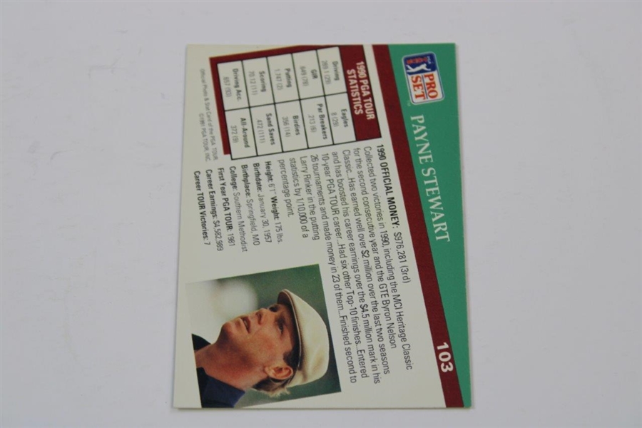 Payne Stewart Signed 1991 PGA Tour Pro Set Golf Card JSA #B75889