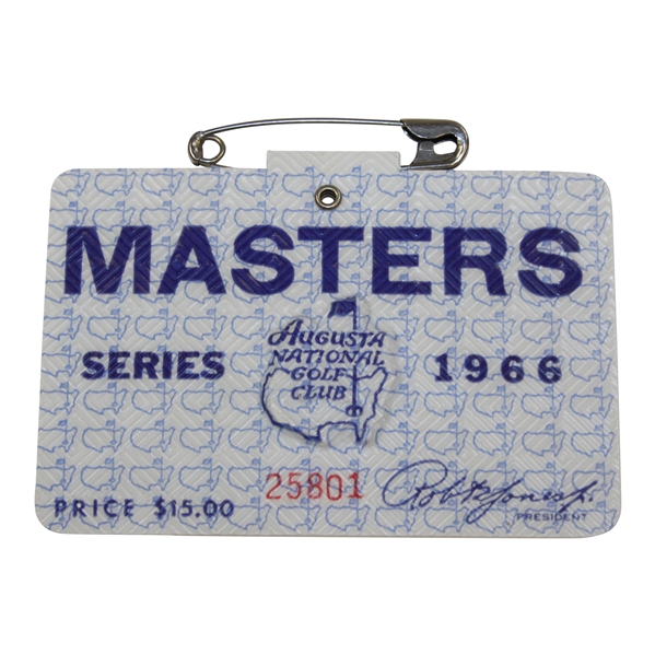 1966 Masters Tournament SERIES Badge #25801 - Jack Nicklaus Winner