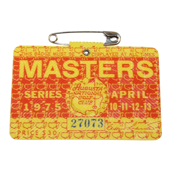 1975 Masters Tournament SERIES Badge #27073 - Jack Nicklaus Winner