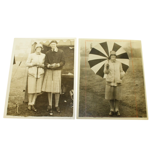 Two 1930s Maureen Orcutt London PlanetNews Original Photos - Curtis Cup Intl. Matches