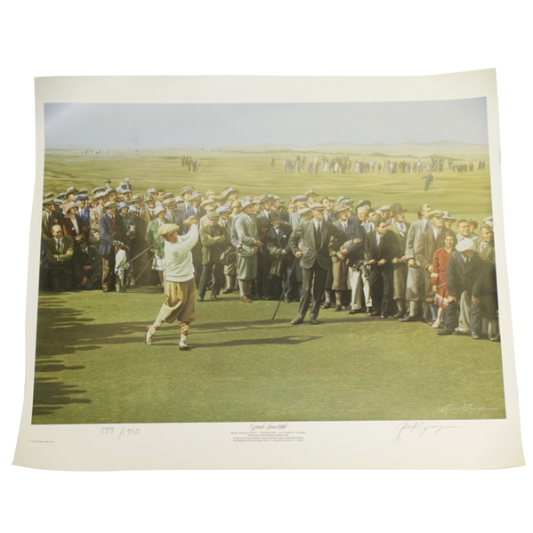 Ltd Ed Bobby Jones 'Grand Slam 1930' Road Hole 1992 Ted Hamlin Print #559/1930