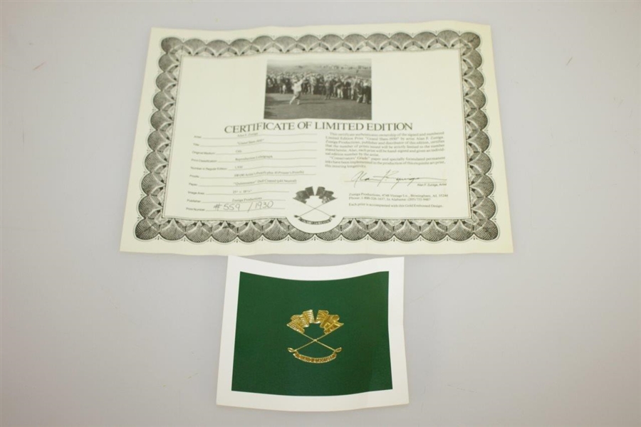 Ltd Ed Bobby Jones 'Grand Slam 1930' Road Hole 1992 Ted Hamlin Print #559/1930