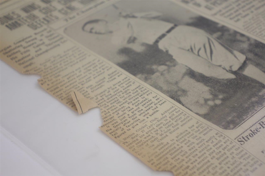 1930 'Bobby Jones Wins Amateur' Williamsport Sun Newspaper Page - Sept. 27, 1930