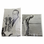 Two 1958 Tommy Bolt Wire Photos from US Open Victory
