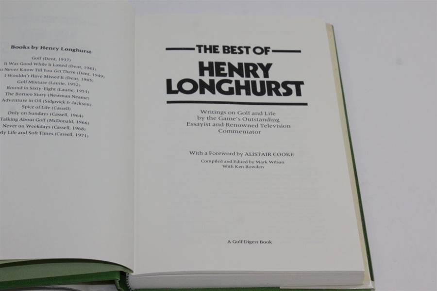 The Best of Henry Longhurst' 1978 Book Compiled & Edited by Mark Wilson with Ken Bowden