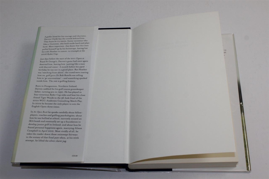 Darren Clarke: An Open Book - My Autobiography' 2012 Book with Foreword by Lee Westwood