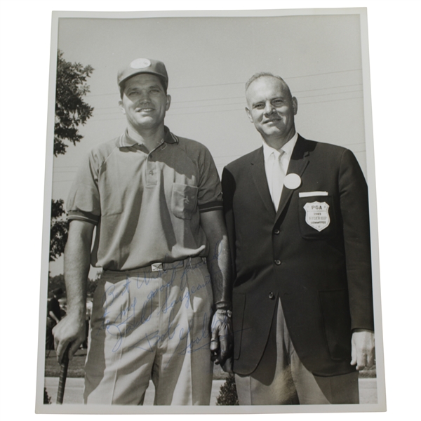 Bob Goalby Signed 8x10 Bill Mark 1963 Ryder Cup Photo to Jack Sargent JSA ALOA