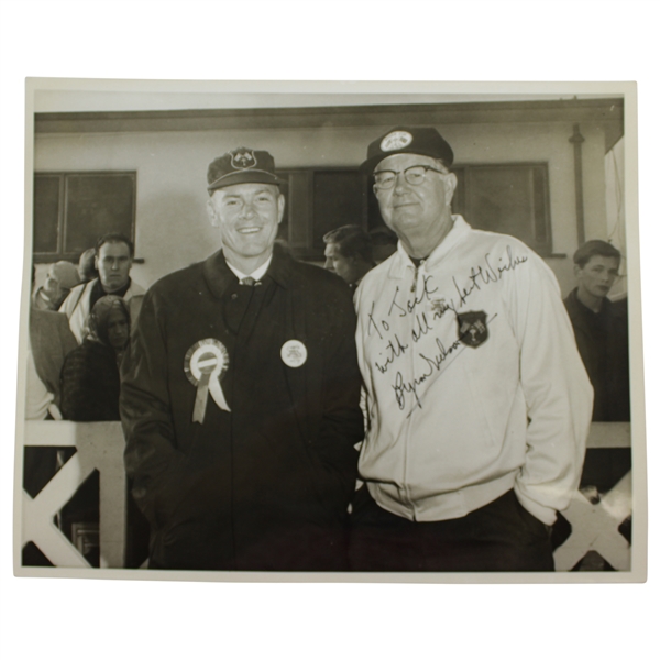 Byron Nelson Signed 8x10 Bill Mark 1965 Ryder Cup Photo to Jack Sargent JSA ALOA