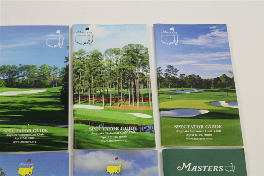 Ten (10) Different Masters Tournament Spectator Guides Including 2019