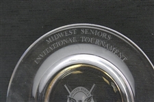 1977 USSGA Midwest Seniors Inv. Tournament Tiffany & Co. Crystal Golf Trophy Plate