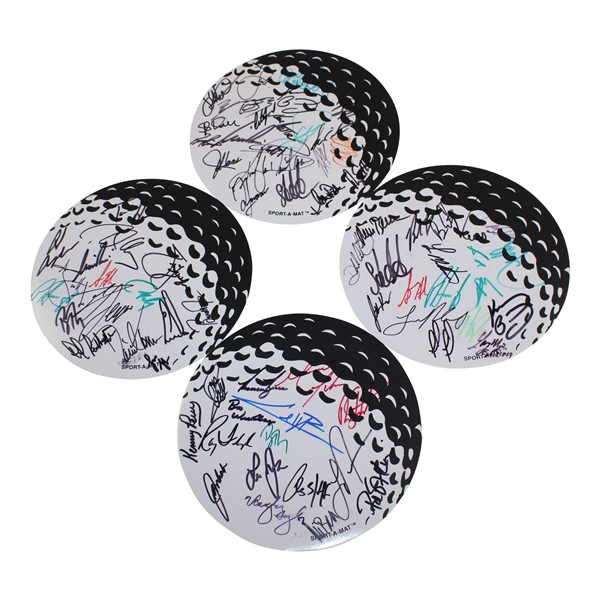 Four (4) Multi-Signed PGA Golf Ball Placemats JSA ALOA