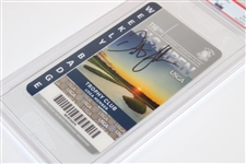 Dustin Johnson Signed 2016 US Open Series Badge MINT 9 Auto 8 PSA/DNA 64230629