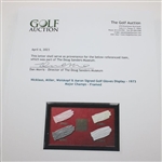 Nicklaus, Miller, Weiskopf & Aaron Signed Golf Gloves Display - 1973 Major Champs - Framed JSA ALOA