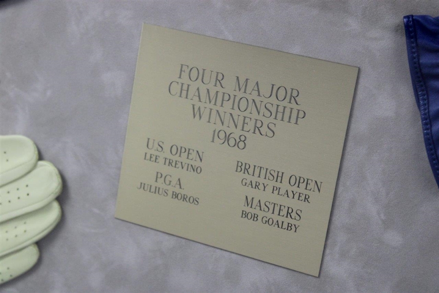 Boros, Trevino, Player & Goalby Signed Golf Gloves Display - 1968 Major Champs - Framed JSA ALOA