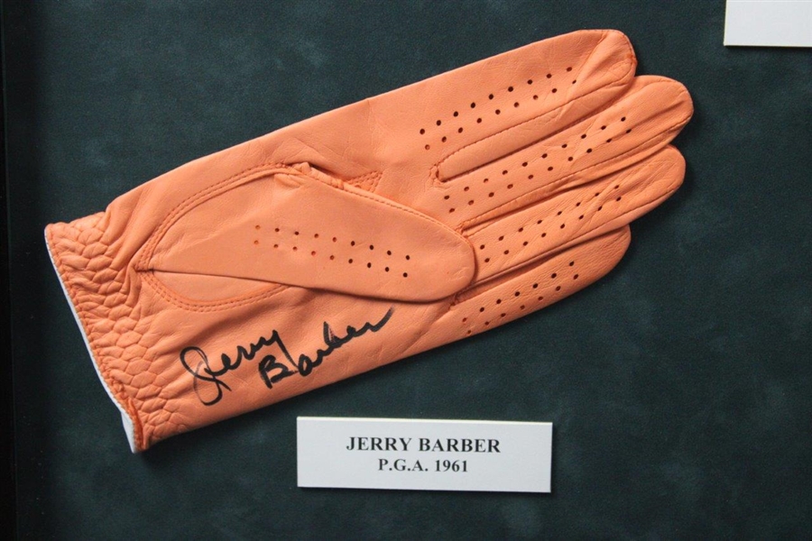 Palmer, Barber, Littler & Player Signed Golf Gloves Display - 1961 Major Champs - Framed JSA ALOA