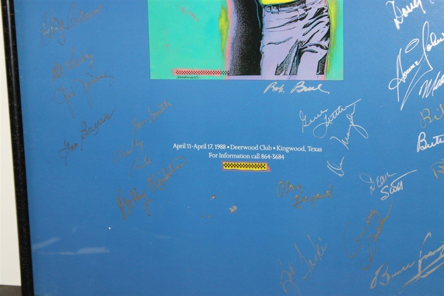 Multi-Signed 1988 Doug Sanders Kingwood Celebrity Classic Matted Poster JSA ALOA