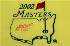 Gay Brewer Signed 2002 Masters Embroidered Flag with '1967' JSA ALOA