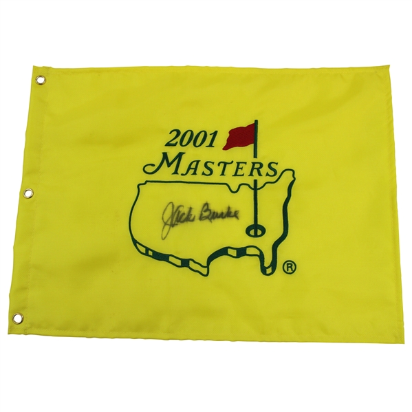 Jack Burke Signed 2001 Masters Embroidered Flag JSA ALOA