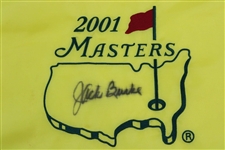 Jack Burke Signed 2001 Masters Embroidered Flag JSA ALOA