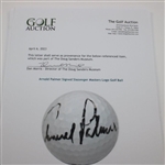 Arnold Palmer Signed Slazenger Masters Logo Golf Ball JSA ALOA
