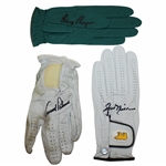 Big 3 Palmer, Nicklaus & Player Signed LH White/White/Green Golf Gloves JSA ALOA