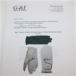 Big 3' Palmer, Nicklaus & Player Signed LH White/White/Green Golf Gloves JSA ALOA
