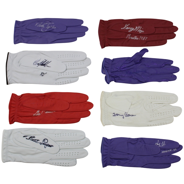 Langer, Seve, Faldo & Five (5) other Masters Champions Signed Golf Gloves JSA ALOA