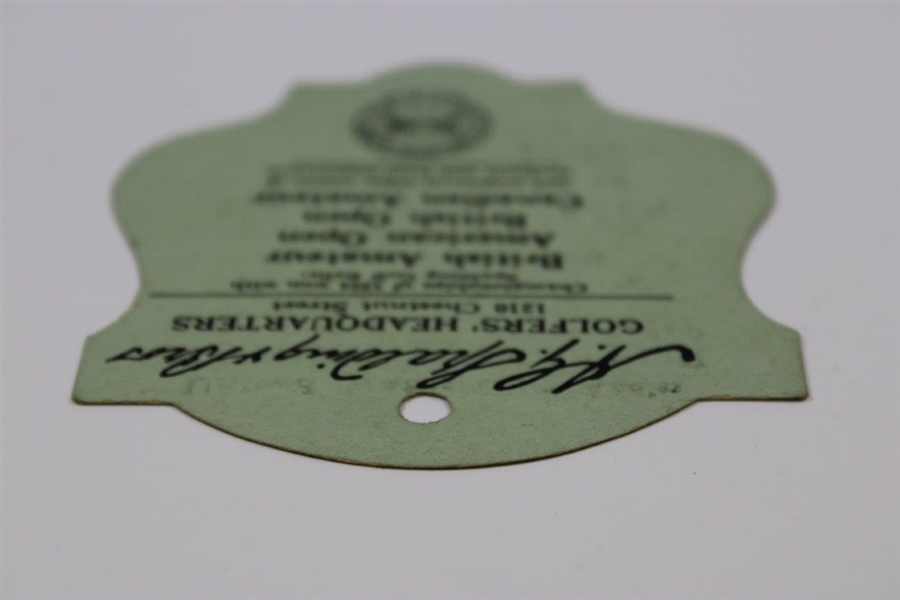 1924 US Amateur at Merion Golf Club Ticket #989 - Bobby Jones' First Amateur Win