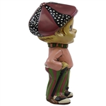 Classic 1971 Hand Painted Atlantic Mold Co. Smiling Ceramic Golfer Statue w/Clubs