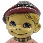Classic 1971 Hand Painted Atlantic Mold Co. Smiling Ceramic Golfer Statue w/Clubs