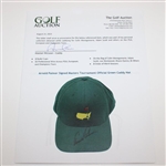 Arnold Palmer Signed Masters Tournament Official Green Caddy Hat JSA ALOA