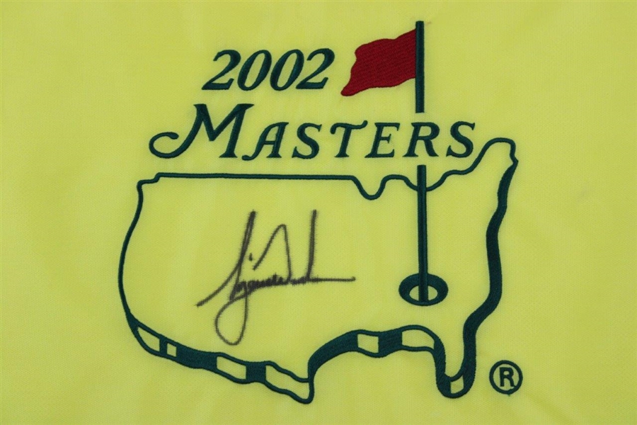 Tiger Woods Signed 2002 Masters Embroidered Flag JSA ALOA