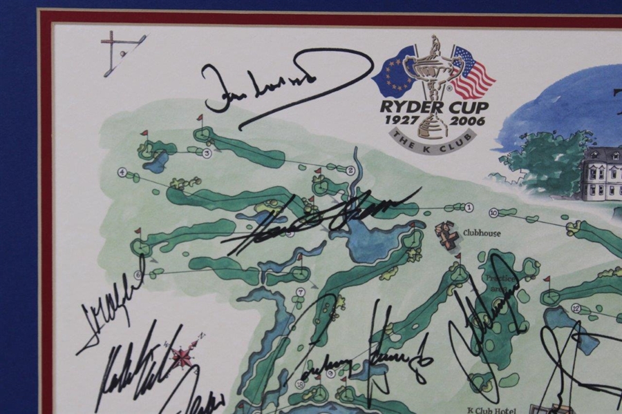 2006 Ryder Cup Team Europe Signed The K Club Matted Print JSA ALOA
