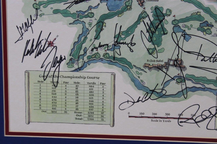 2006 Ryder Cup Team Europe Signed The K Club Matted Print JSA ALOA