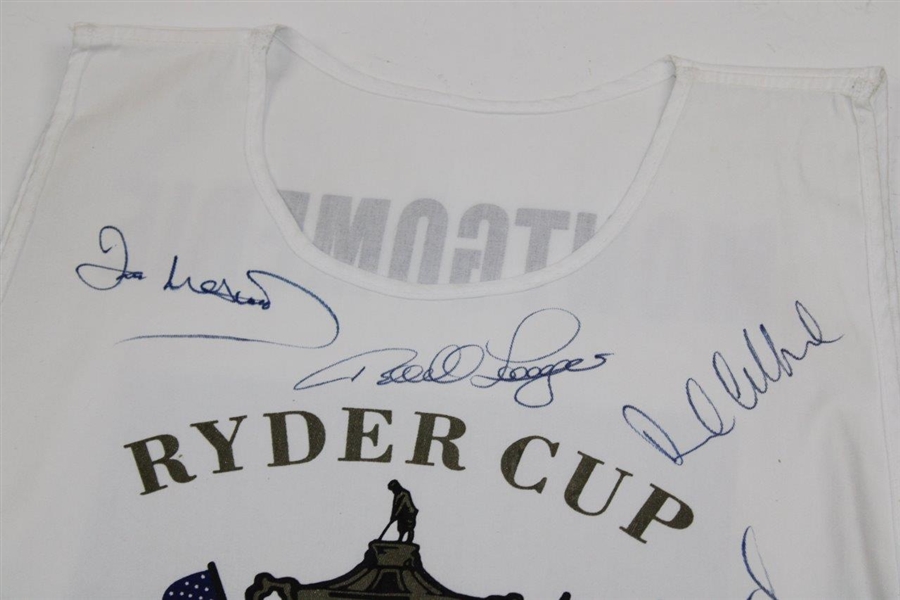 Colin Montgomerie's 1995 Ryder Cup at Oak Hill Team Europe Signed Caddy Bib JSA ALOA