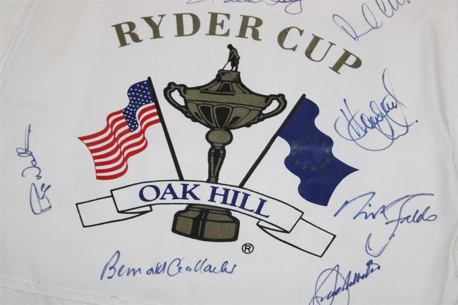 Colin Montgomerie's 1995 Ryder Cup at Oak Hill Team Europe Signed Caddy Bib JSA ALOA
