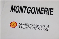 Mickelson & Montgomerie Signed Montgomerie's 1997 Shell's Wonderful World of Golf Caddy Bib JSA ALOA