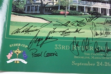 1999 Ryder Cup at Brookline Team Europe Signed Poster JSA ALOA