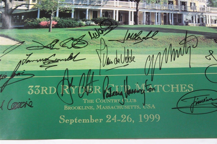 1999 Ryder Cup at Brookline Team Europe Signed Poster JSA ALOA