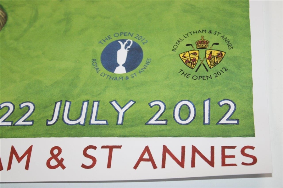Ernie Els Signed 2012 The Open at Royal Lytham & St Annes Poster by Lee Wybranski JSA ALOA