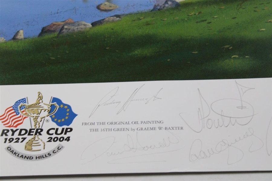 2004 Ryder Cup at Oakland Hills Team Europe Signed Ltd Ed Baxter A/P Poster JSA ALOA