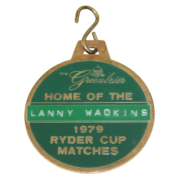 Lanny Wadkins 1979 The Ryder Cup Matches at The Greenbrier Metal Bag Tag