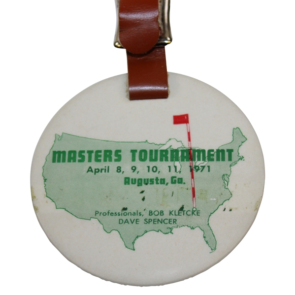 1971 Masters Tournament Bag Tag with Original Strap