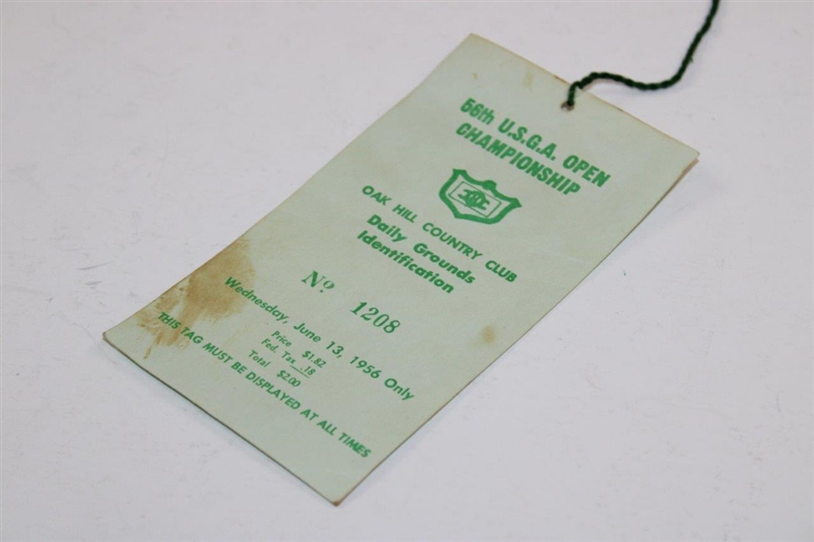 1956 US Open at Oak Hill Country Club Ticket #1208