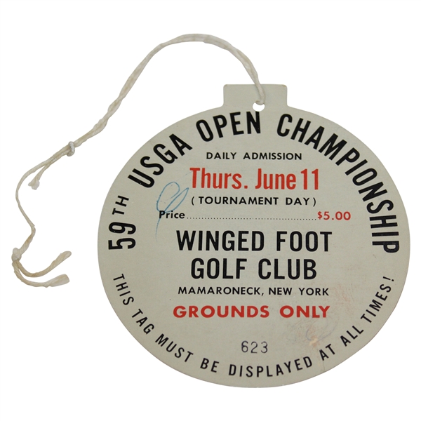 1959 US Open at Winged Foot Golf Club Ticket #623