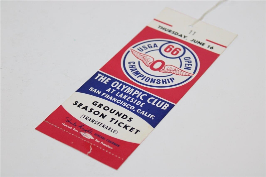 1966 US Open at Olympic Club Unused Ticket Low #11
