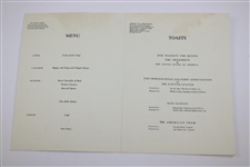 Gay Brewer's 1973 Ryder Cup at Muirfield Dinner Menu
